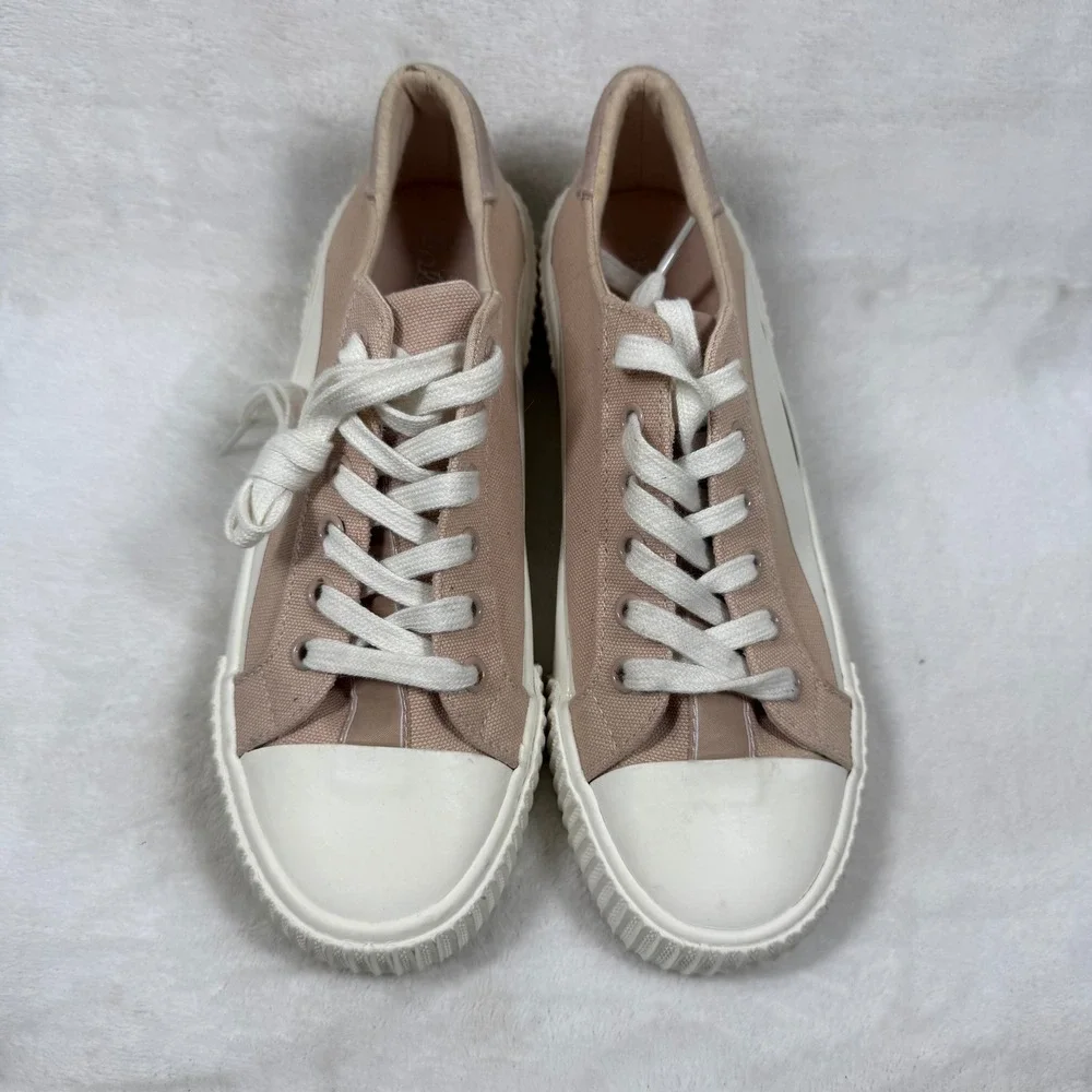 Splendid Tania Tan Peach Canvas Low Top Sneakers SD2TAN10 Womens 7.5M